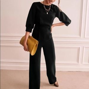 NWT Sezane Valou Jumpsuit in Black (Size 36)
